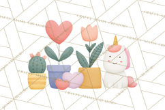 Valentine Unicorn Clipart PNG, Unicorn Girl Valentine Product Image 2