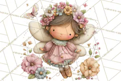 Flower Sprite Babies Clipart PNG, Pastel Watercolor Fairy Product Image 3
