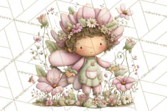 Flower Sprite Babies Clipart PNG, Pastel Watercolor Fairy Product Image 4