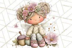 Flower Sprite Babies Clipart PNG, Pastel Watercolor Fairy Product Image 5