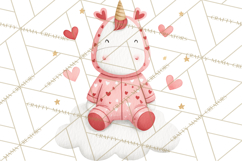 Valentine Unicorn Clipart PNG, Unicorn Girl Valentine Product Image 2