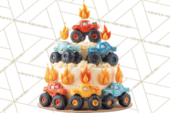 Monster Truck Birthday Party Clipart, Racing Celebration Png Product Image 4