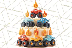 Monster Truck Birthday Party Clipart, Racing Celebration Png Product Image 4