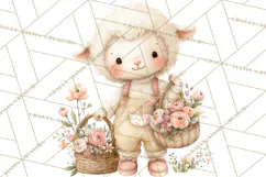 Baby Farm Animals Clipart PNG, Cute Spring Animals Product Image 4