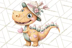 Valentine Dinosaur Clipart PNG, Cute Valentine Dinosaurs Product Image 4