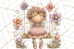 Flower Sprite Babies Clipart PNG, Pastel Watercolor Fairy Product Image 5