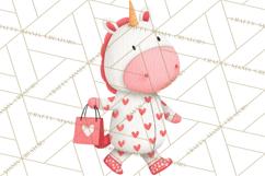 Valentine Unicorn Clipart PNG, Unicorn Girl Valentine Product Image 5