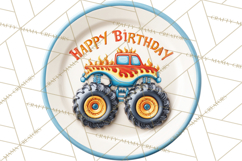 Monster Truck Birthday Party Clipart, Racing Celebration Png Product Image 2
