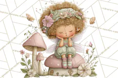 Flower Sprite Babies Clipart PNG, Pastel Watercolor Fairy Product Image 3
