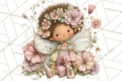 Flower Sprite Babies Clipart PNG, Pastel Watercolor Fairy Product Image 4