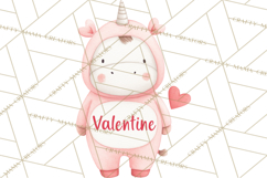 Valentine Unicorn Clipart PNG, Unicorn Girl Valentine Product Image 3