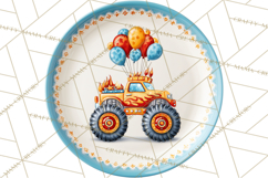 Monster Truck Birthday Party Clipart, Racing Celebration Png Product Image 3