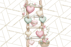 Rustic Valentine Decor Clipart, Burlap Heart PNG Product Image 3
