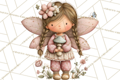 Flower Sprite Babies Clipart PNG, Pastel Watercolor Fairy Product Image 5