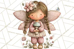 Flower Sprite Babies Clipart PNG, Pastel Watercolor Fairy Product Image 5