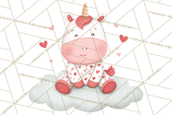 Valentine Unicorn Clipart PNG, Unicorn Girl Valentine Product Image 2