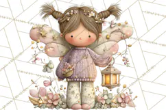 Flower Sprite Babies Clipart PNG, Pastel Watercolor Fairy Product Image 2