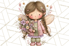 Flower Sprite Babies Clipart PNG, Pastel Watercolor Fairy Product Image 4