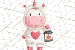 Valentine Unicorn Clipart PNG, Unicorn Girl Valentine Product Image 5