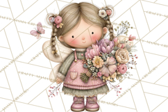 Flower Sprite Babies Clipart PNG, Pastel Watercolor Fairy Product Image 5
