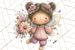 Flower Sprite Babies Clipart PNG, Pastel Watercolor Fairy Product Image 2