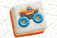 Monster Truck Birthday Party Clipart, Racing Celebration Png Product Image 4