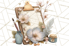 Spring Dark Academia Floral Botanical PNG Clipart Product Image 4