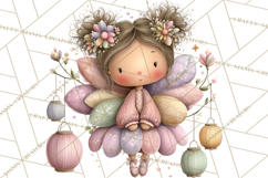 Flower Sprite Babies Clipart PNG, Pastel Watercolor Fairy Product Image 4