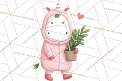 Valentine Unicorn Clipart PNG, Unicorn Girl Valentine Product Image 4