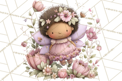 Flower Sprite Babies Clipart PNG, Pastel Watercolor Fairy Product Image 2