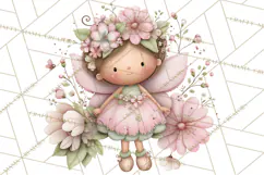 Flower Sprite Babies Clipart PNG, Pastel Watercolor Fairy Product Image 3