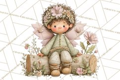 Flower Sprite Babies Clipart PNG, Pastel Watercolor Fairy Product Image 4