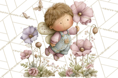 Flower Sprite Babies Clipart PNG, Pastel Watercolor Fairy Product Image 3