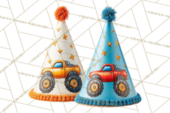 Monster Truck Birthday Party Clipart, Racing Celebration Png Product Image 5
