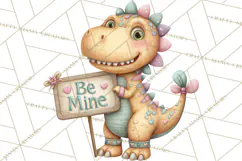 Valentine Dinosaur Clipart PNG, Cute Valentine Dinosaurs Product Image 5