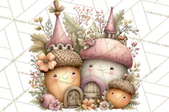 Fairy Gnome Forest Clipart PNG, Pastel Forest Gnomes Product Image 2