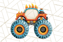 Monster Truck Birthday Party Clipart, Racing Celebration Png Product Image 2