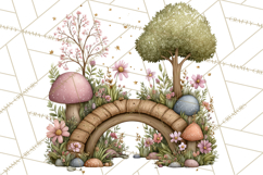 Fairy Gnome Forest Clipart PNG, Pastel Forest Gnomes Product Image 2