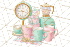50s Retro Kitchen Clipart, Vintage 1950s Kitchen Appliances Product Image 3