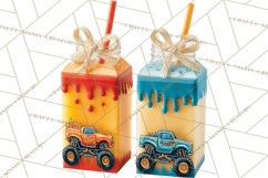 Monster Truck Birthday Party Clipart, Racing Celebration Png Product Image 3
