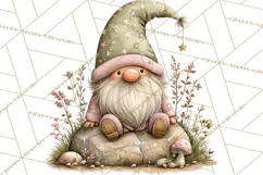 Fairy Gnome Forest Clipart PNG, Pastel Forest Gnomes Product Image 4