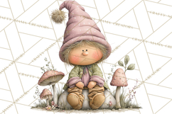 Fairy Gnome Forest Clipart PNG, Pastel Forest Gnomes Product Image 3