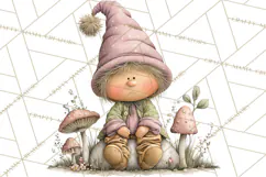 Fairy Gnome Forest Clipart PNG, Pastel Forest Gnomes Product Image 3