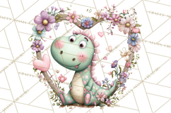Valentine Dinosaur Clipart PNG, Cute Valentine Dinosaurs Product Image 4
