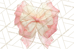 Bows Clipart, Girly Pastel Decorative Png, Layered Satin Product Image 4