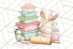 50s Retro Kitchen Clipart, Vintage 1950s Kitchen Appliances Product Image 4