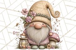 Fairy Gnome Forest Clipart PNG, Pastel Forest Gnomes Product Image 2