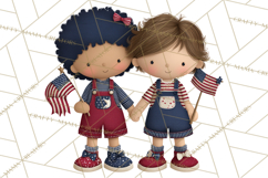 Patriotic Kids Clipart for 4th of July, USA Children PNG Product Image 5