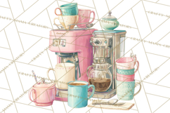 50s Retro Kitchen Clipart, Vintage 1950s Kitchen Appliances Product Image 5