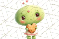 Green Alien Valentine Clipart PNG, Cute Alien Valentines Product Image 5
